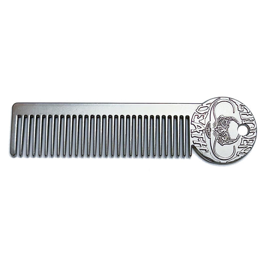 Metal Mustache & Beard Comb – Dual-Sided Pocket Comb for Men, Fine & Wide Teeth for Precise Styling – Durable, Compact, Travel-Friendly Grooming Tool for Facial Hair Care