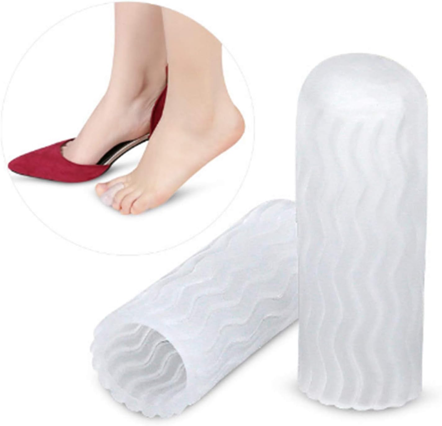 10 Pcs Silicone Toe Protectors, Toe Sleeves Callus Cushion Gel Toe Caps for Blisters, Corns, Toe Cracking, Pain Relief and Reduce Friction