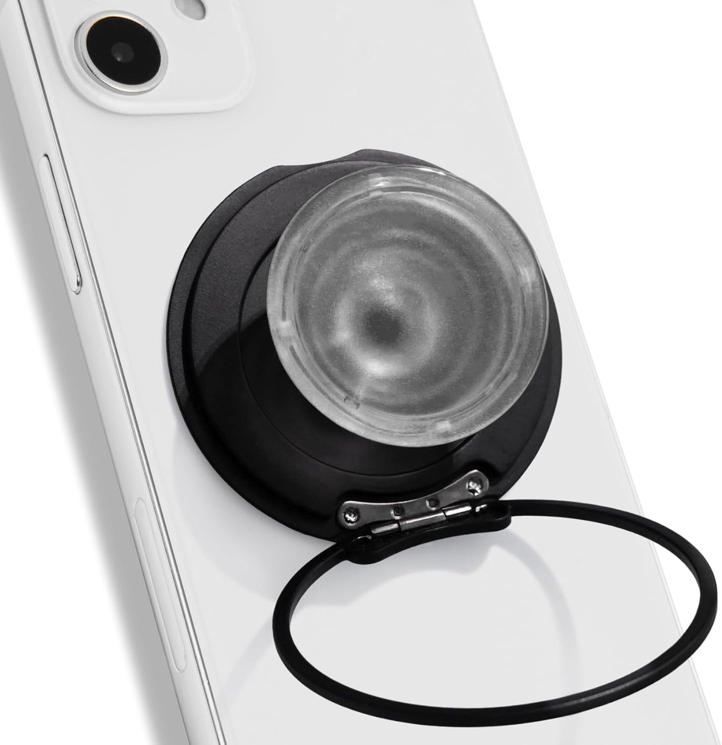 Compatible with Magsafe Ultra-Thin Collapsible Phone Grip – Sleek Magnetic Phone Holder for iPhone & Android, 360 Rotation, Wireless Charger Compatible, Durable & Portable (Black)