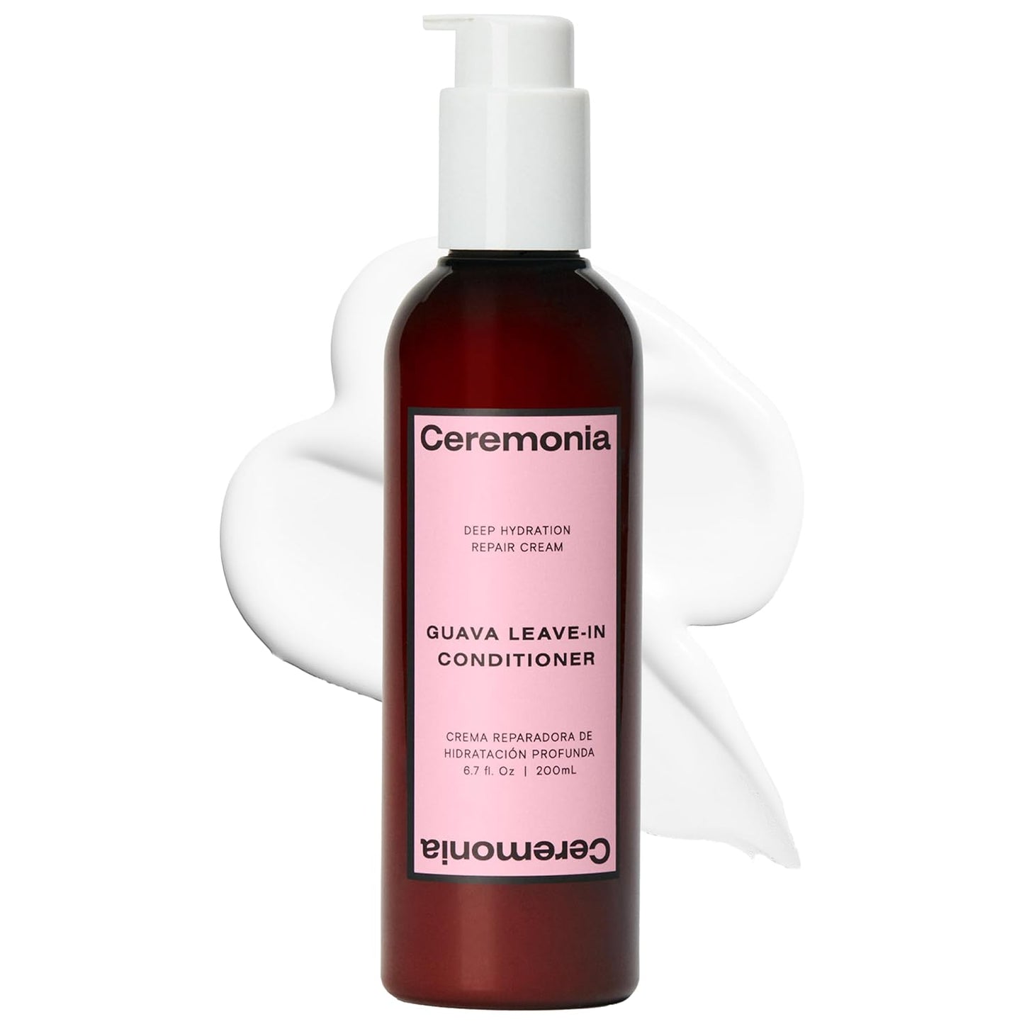 Ceremonia Guava Leave-In Conditioner Deep Hydration Repair Cream with Tamarind and Avocado, 6.7 Fl Oz | 200 mL