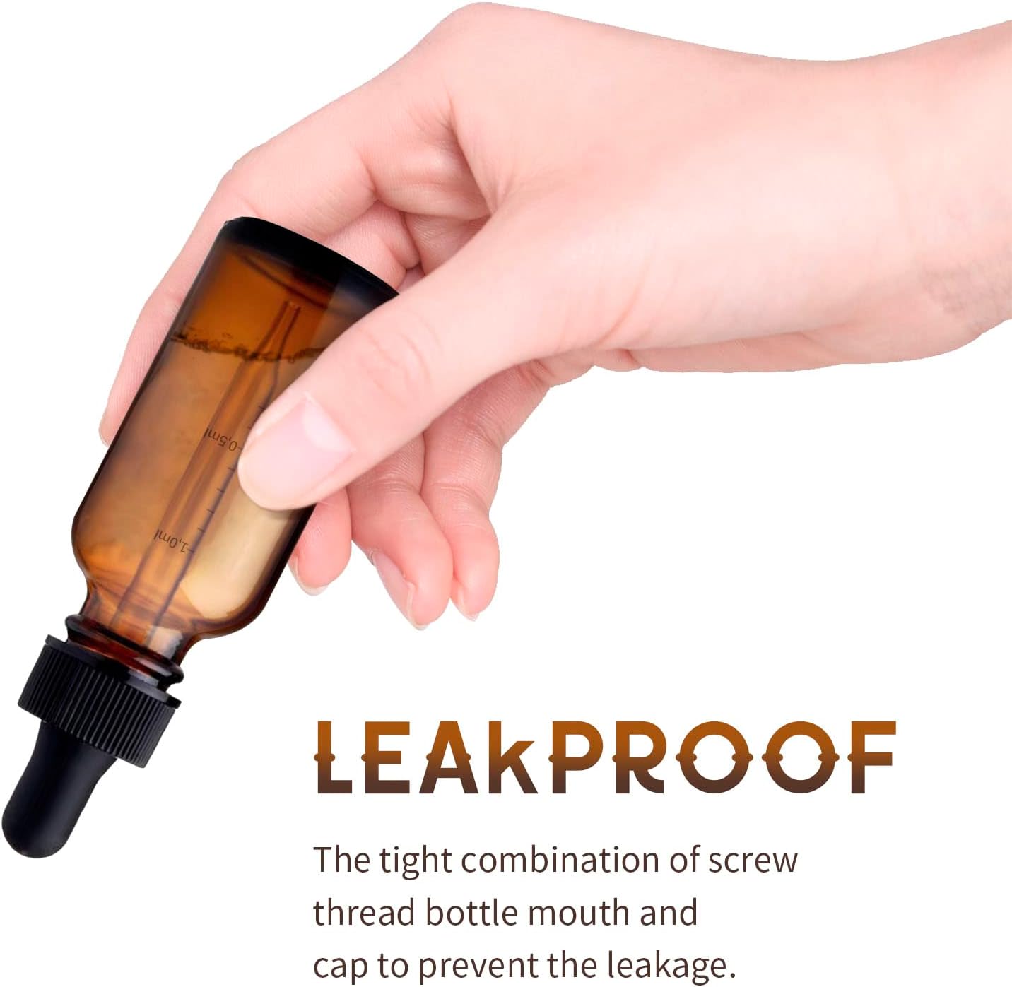 24 Pack Amber Glass Dropper Bottle, 2 oz/60 ml with Dropper, Leak Proof Travel Dispenser Bottle for Essential Oils/Chemistry Laboratory Chemicals/Cologne and Perfume