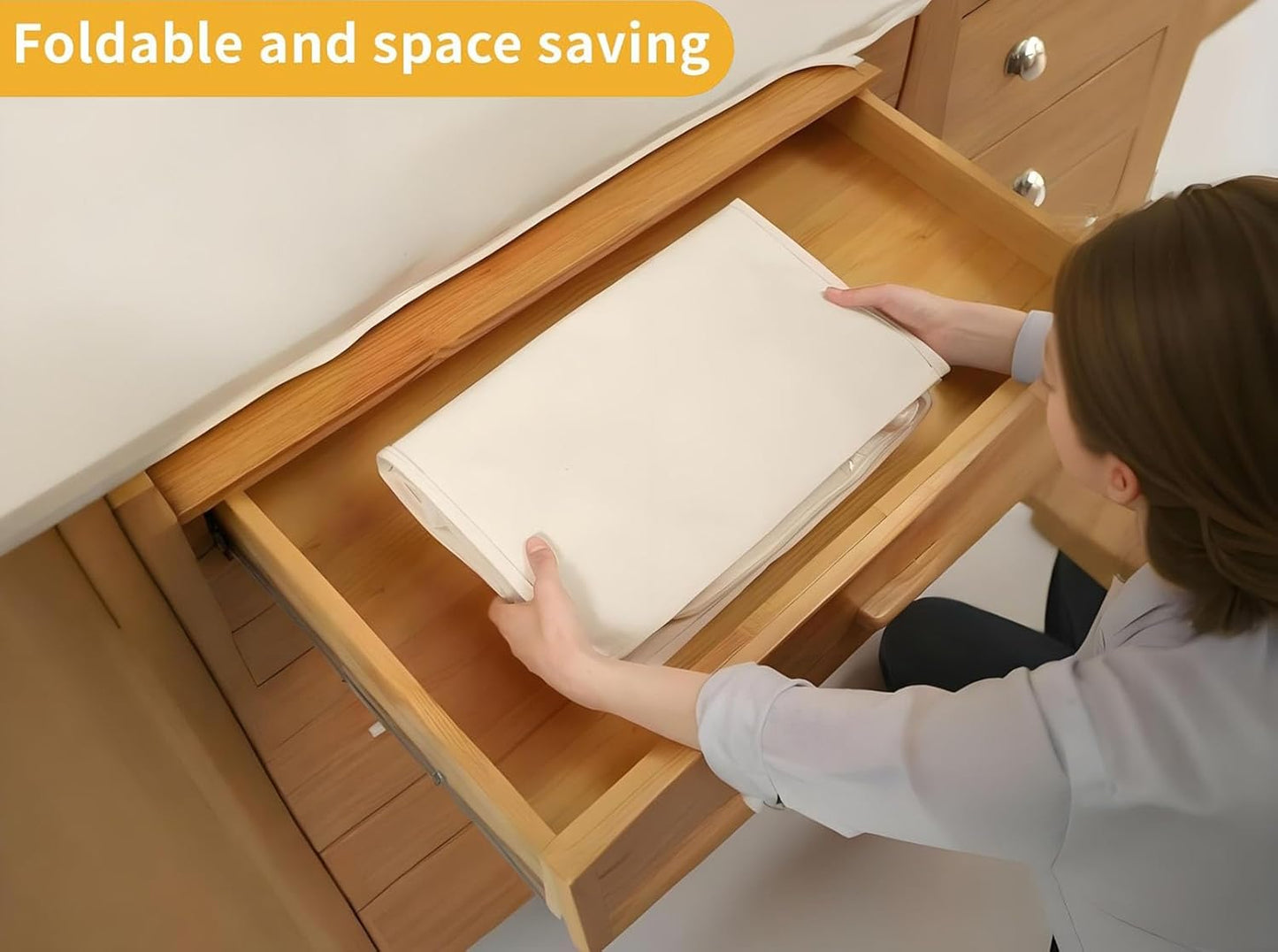 Soft Large Canvas Comforter Storage Bags with Four Carrying Handles and Clear Window, Closet Organizer for Clothing, Blankets Sheets Pillows and Bedding, 80L, 6 Pack, White