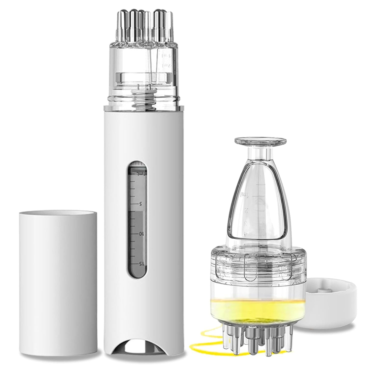 Scalp Applicator Comb,2Pcs Minoxidil Applicator Comb Set,Minoxidil Serum Liquid Massager To Promote Hair Growth,Roller Ball Scalp Massage Comb（White）