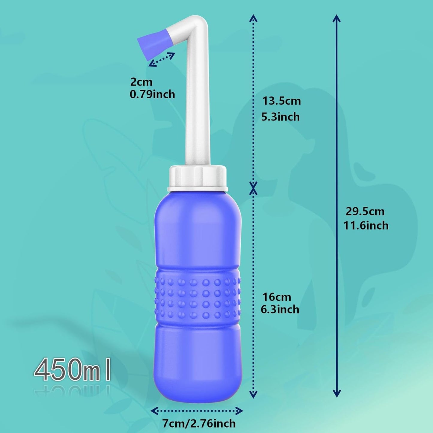2pcs Portable Bidet Travel Bidet Bottle 450ml Peri Bottle for Postpartum Essentials Perineal Recovery, Feminine Care ,Hemmoroid Treatment,Baby, Women or Bedridden Patient