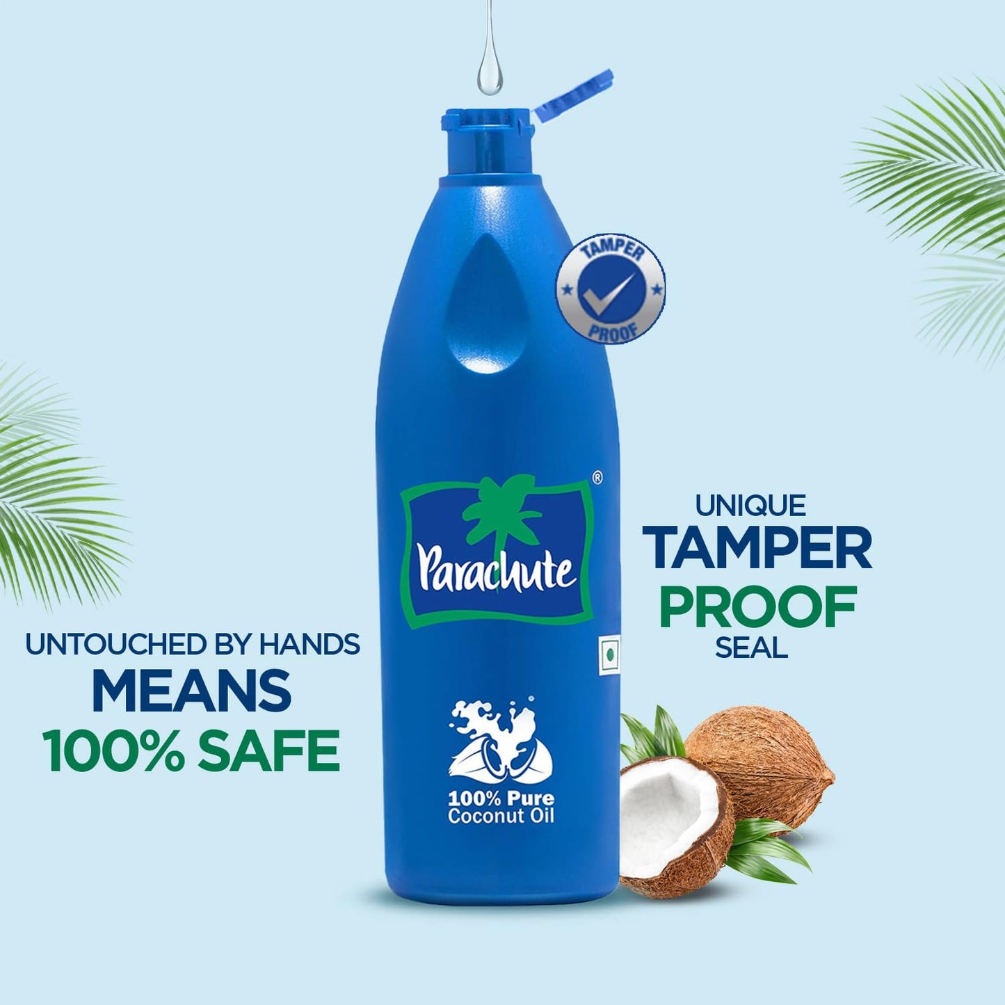 Parachute Coconut Oil| 100% Pure & Natural| Unrefined Coconut Oil| No Chemicals & Preservatives| Fresh Long Lasting Aroma| Untouched By Hands| 15 Fl oz | Bottle