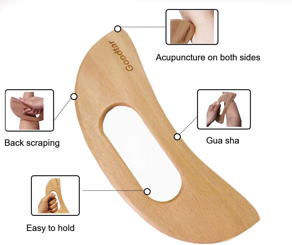 Wooden Cellulite Massager, Body Guasha Tool Wooden Guasha Tool for Body Guasha Wood Stick Massage Tool Lymphatic Drainage Body Muscle Relaxing- Wood Therapy Release Back Legs Shoulder Pain