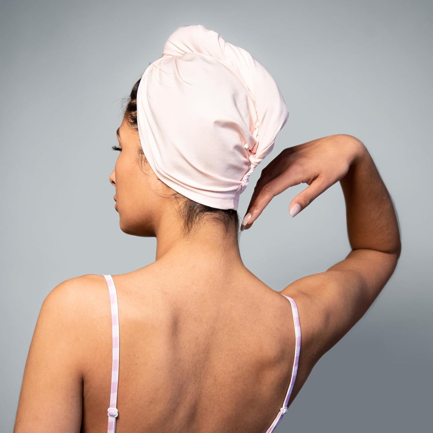 2 PCS Tee Shirt Drying Wrap, Frizz Free, Soft & Lightweight&Flexible, Hair Drying Turban, Gentle Drying Towel Wrap with Button, for Long Hair (Sage&Pink)