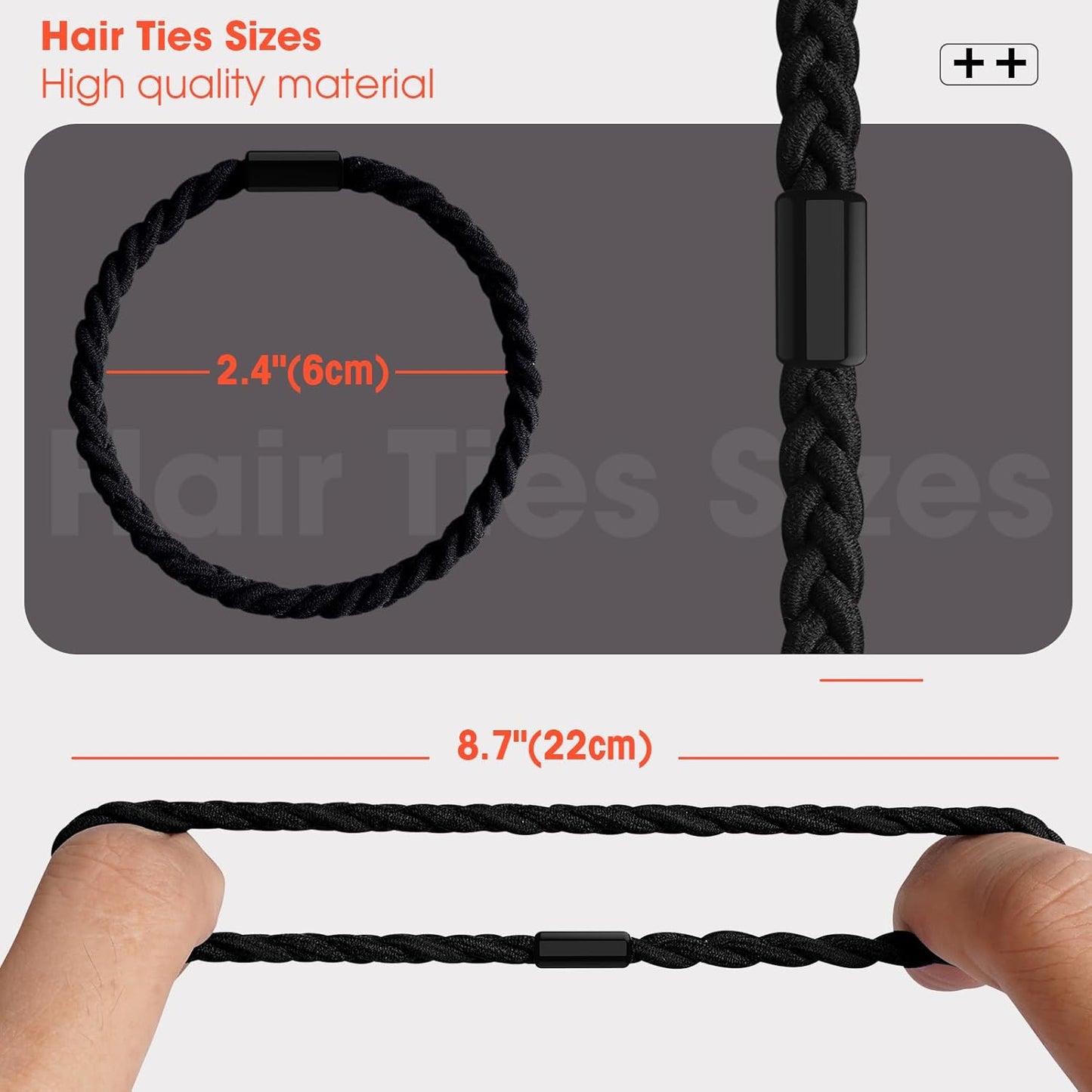 EasYoung 10pcs Braided Hair Ties for Thick & Curly Hair, No Crease Coils for Men & Women with Long Hair