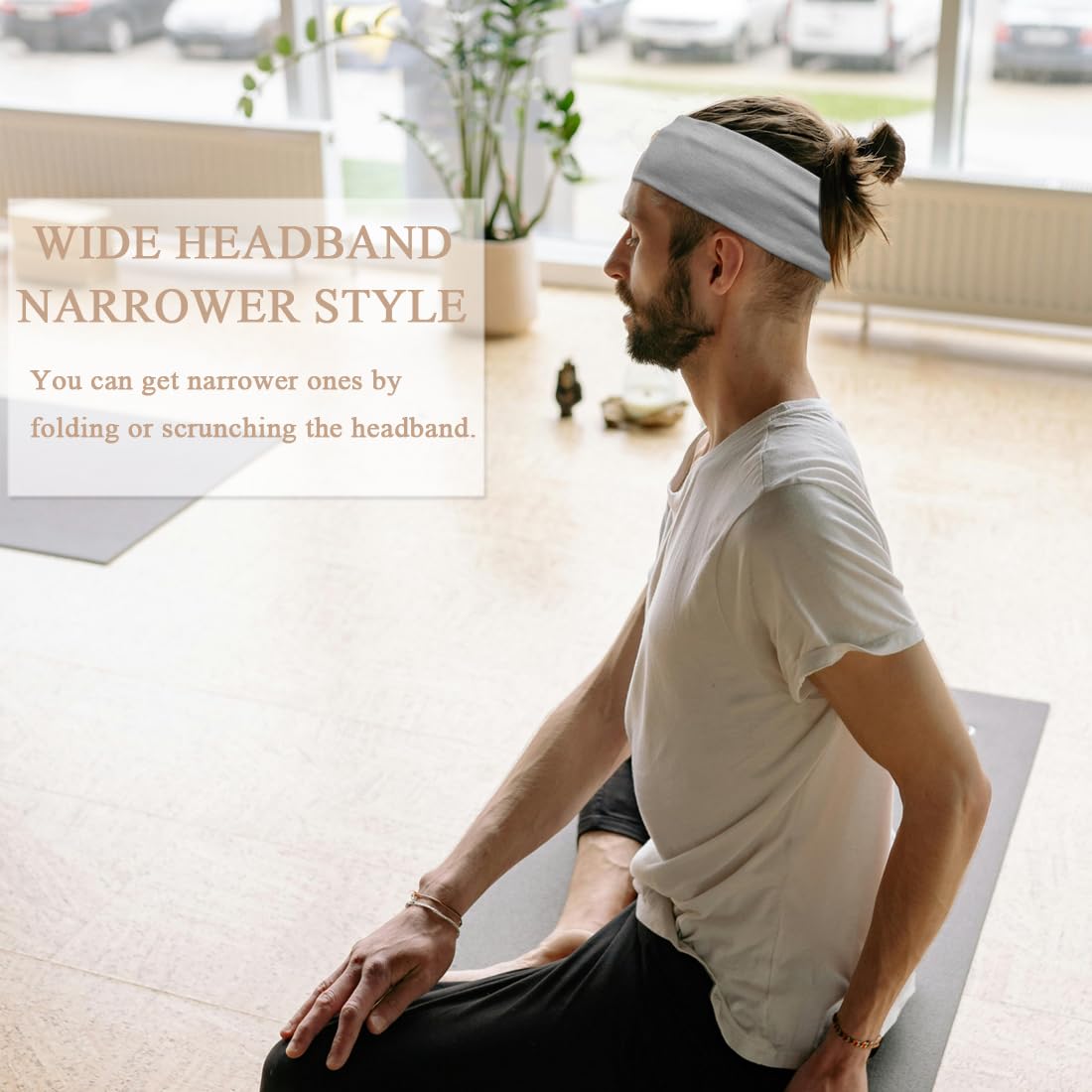 Wide Headbands For Women Stretchy Headband Workout Head Bands For Women's Hair Band Non Slip Head Wrap 6 Pack