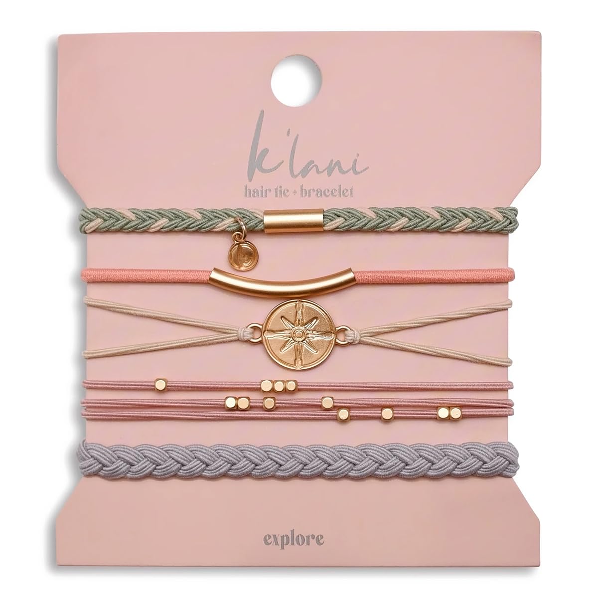 K'lani Hair Tie Bracelets for Women - Elastic Hair Bands That Double as Stylish Jewelry - Explore - Medium