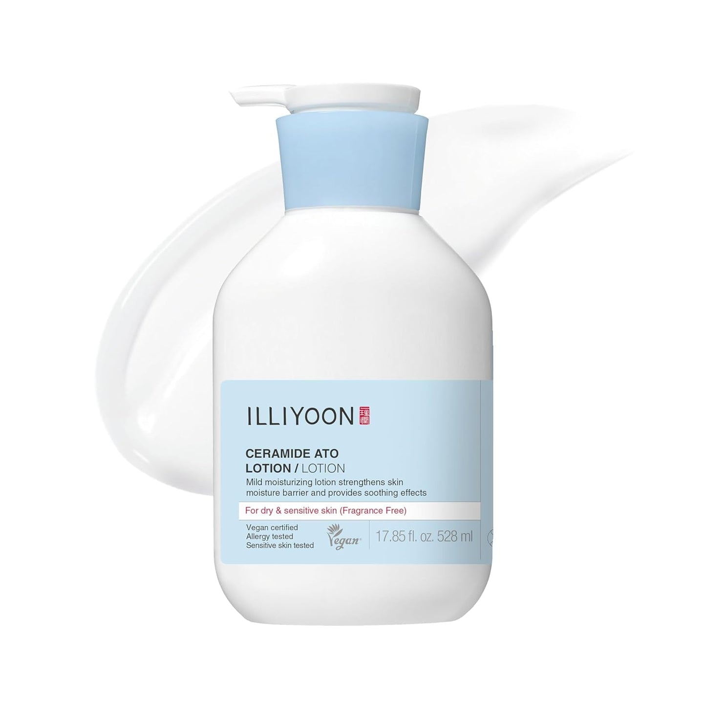 ILLIYOON Ceramide Ato Lotion 528ml(17.85oz) | Daily Moisturizing Lotion for All Skin Types | Deep Moisturizing and Soothing Effect | Korean Skin Care