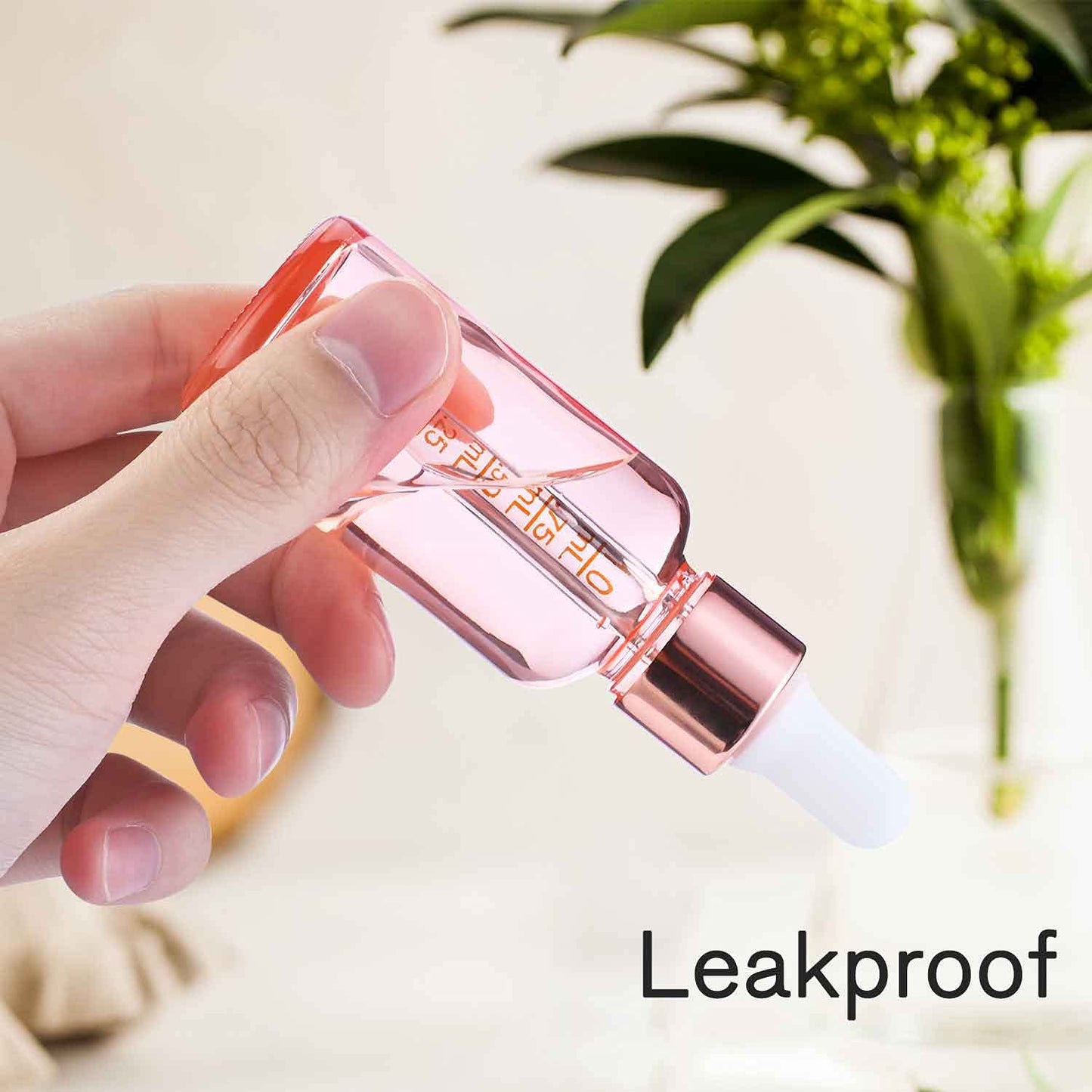 PrettyCare Glass Eye Dropper Bottles 99 Pack, 1oz (30ml) Rose Empty Thick Bottles Bulk with Leakproof Caps - With Labels & Funnels for for Storage, Travel,Essential Oils, DIY Serums