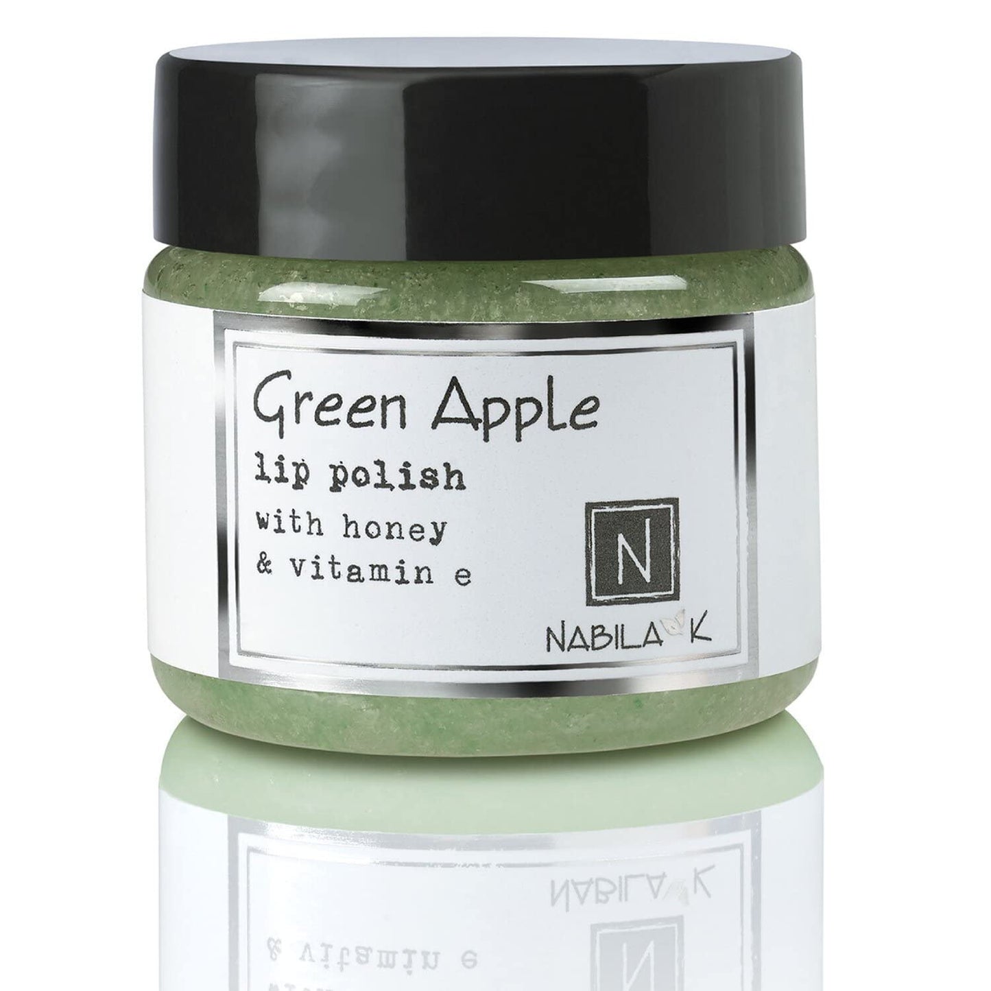 Green Apple Lip Polish, 1 oz by Nabila K - Hydrating Lip Exfoliator & Moisturizer with Honey and Vitamin E for Dry and Chapped Lips - Cruelty-Free, Real Sugar, Made in USA