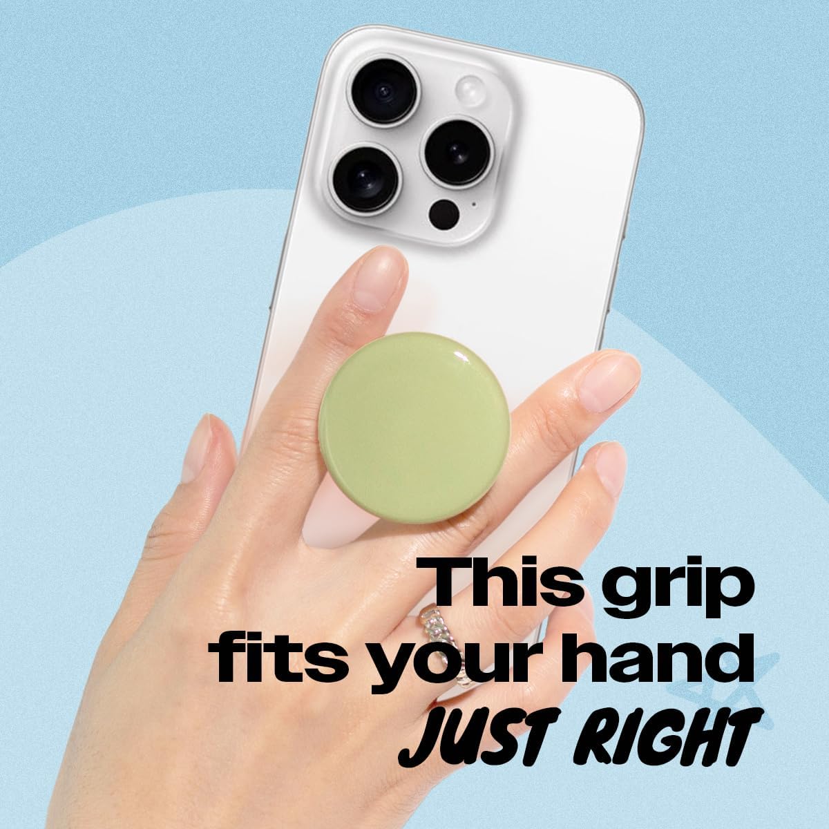 OnTheGrip Cute Solid Macaron Color Round Shape Collapsible Mobile Phone Grip Stand Holder for Smartphone Tablet Cell Phone Accessory (Ocean Green)