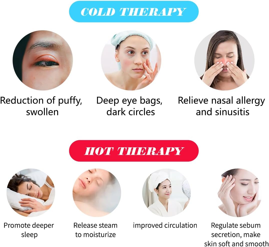 Cooling Eye Mask, Reusable Cold Eye Mask for Hot Cold Treatment for Eye Strain, Eye Swelling, Eye Redness, Puffy Eyes, Dark Circles, Smooth Fine Lines and Eye Recover Surgery. 2 Packs (Pink)