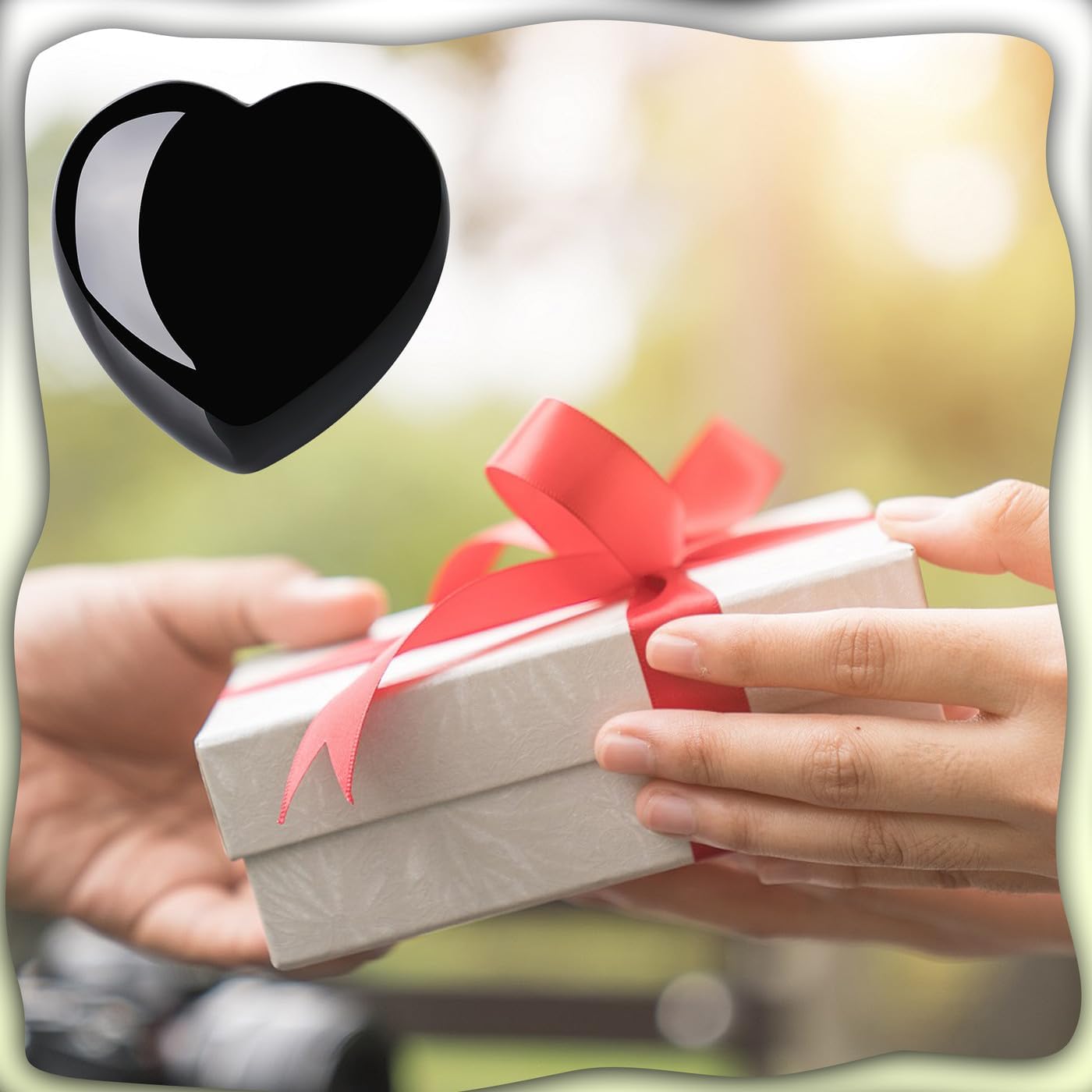 MAIBAOTA 60 mm Black Obsidian Crystal Large Heart Love Stone Healing Crystals Heart Stone for Women Natural Reiki Gemstone Polished Heart Shaped Rocks Meditation