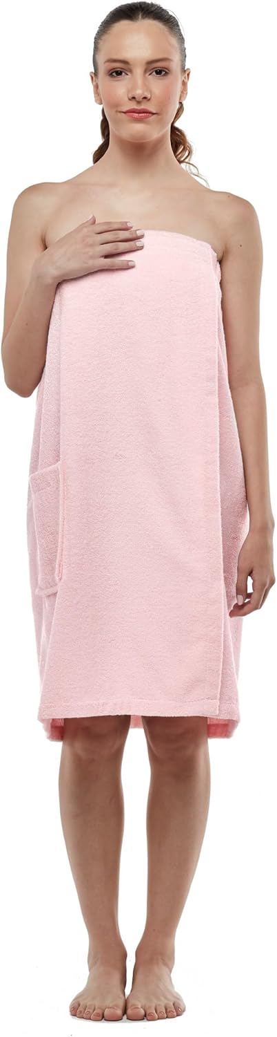 ESKYMODE Womens Terry Cotton Bath Robe Wrap, Women's Spa Shower Towel Bathrobe