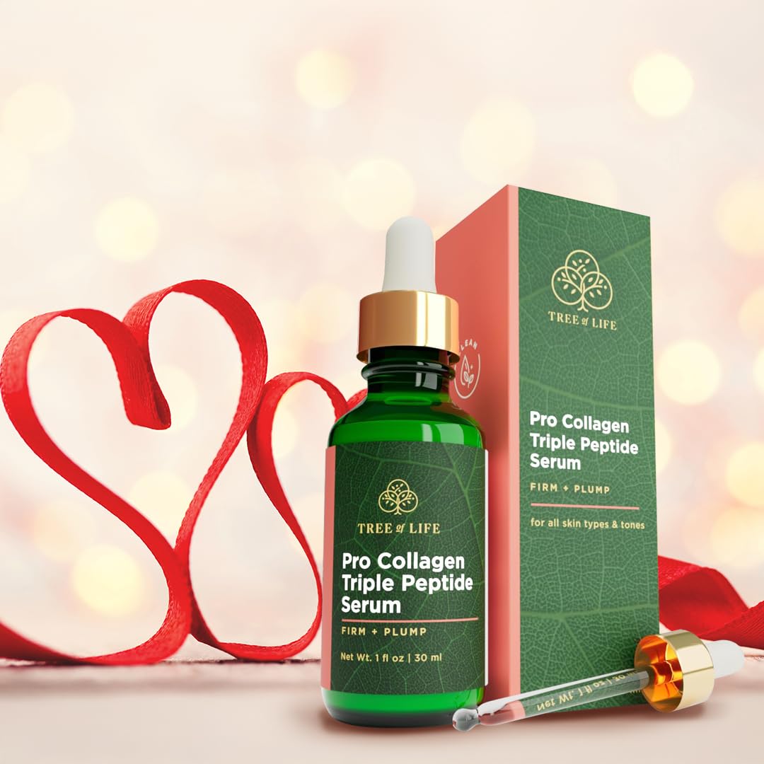 Tree of Life Beauty Hydrating Facial Serum - Pro Collagen Peptides with Argireline & Replexium - Anti Aging & Wrinkle Reduction - Dermatologist-Tested - 1 Fl Oz