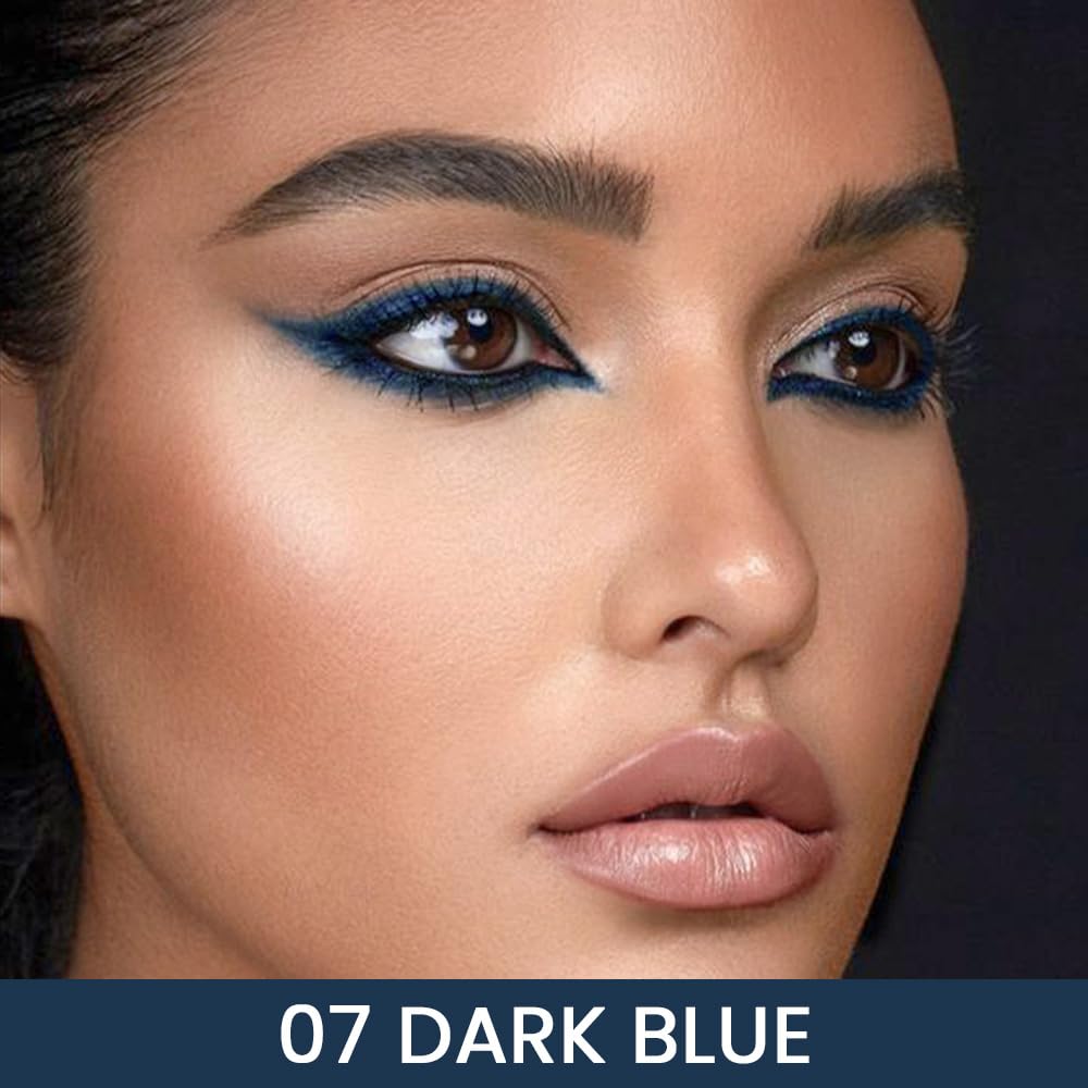 evpct 1Pcs Dark Blue Gel Eyeliner Pencil Eye Black Face Paint Stick Makeup Set Waterproof Matte Cream Crayon Eyeliner Pencil Set Cat Eye Liners Eyeshadow Guide delineador de ojos contra el agua
