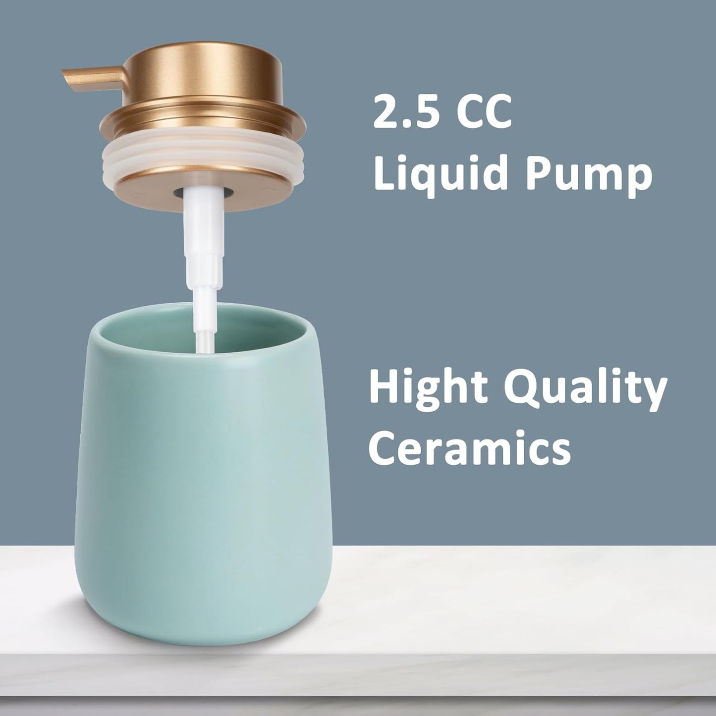 Soap Dispenser Ceramic with Easy-to-Press Pump Hand Lotion Liquid Dispenser for Shampoo Bathroom Kitchen 12 oz