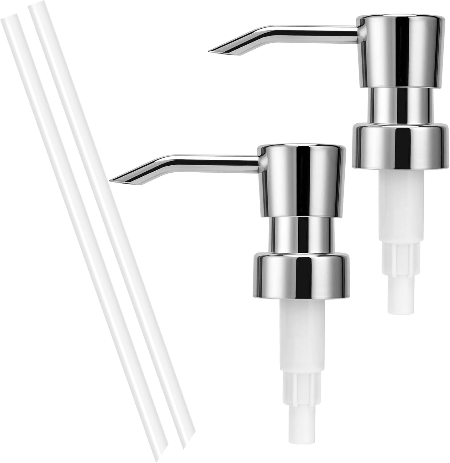 Soap Dispenser Pump Replacement for Standard 28/400 Thread Size Refill Dispenser Pump Head for Lotion Dish Soap Kitchen Bathroom Countertops,2 Pack(Silver)