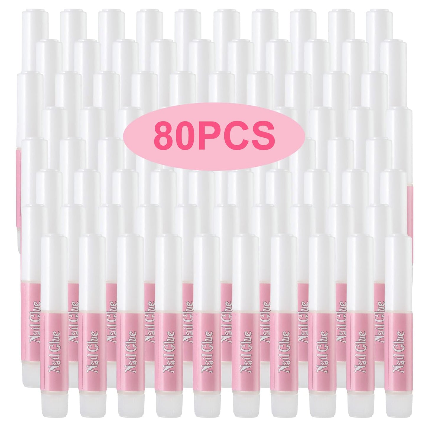 Nail Glue,Super Strong & Long-Lasting Nail Glue for Broken Acrylic Nails Press on Nails,Professional Ultra Quick Adhesive for Nail Art Supplies,0.07OZ/PCS(80PCS)