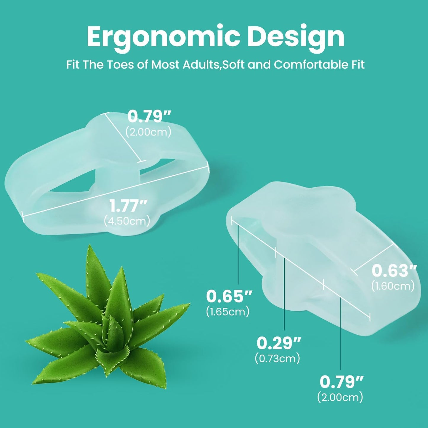 Welnove Pack of 12 Bunion Corrector, Toe Separators with 2 Loops, Big Toe Spacer Suitable for Bunion and Overlap Toe, Infused Aloe Vera Extract (Clear)