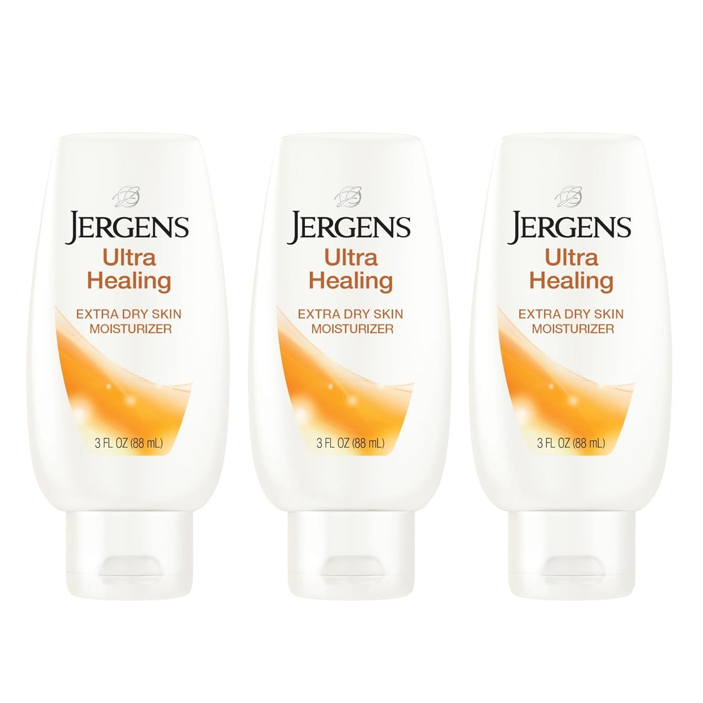 Jergens Ultra Healing Dry Skin Lotion, Hand and Body Moisturizer for Quick Absorption into Extra Dry Skin with Hydralucence Blend, Vitamins C, E and B5, White, 3 oz, Pack of 3