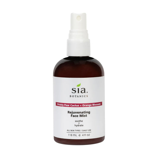 Sia Botanics Rejuvenating Face Toner Mist (118ml/4oz Bottle) | Facial Treatment w/Prickly Pear, Aloe Vera, Orange Blossom | Natural, Clean, Botanical Skincare for Women