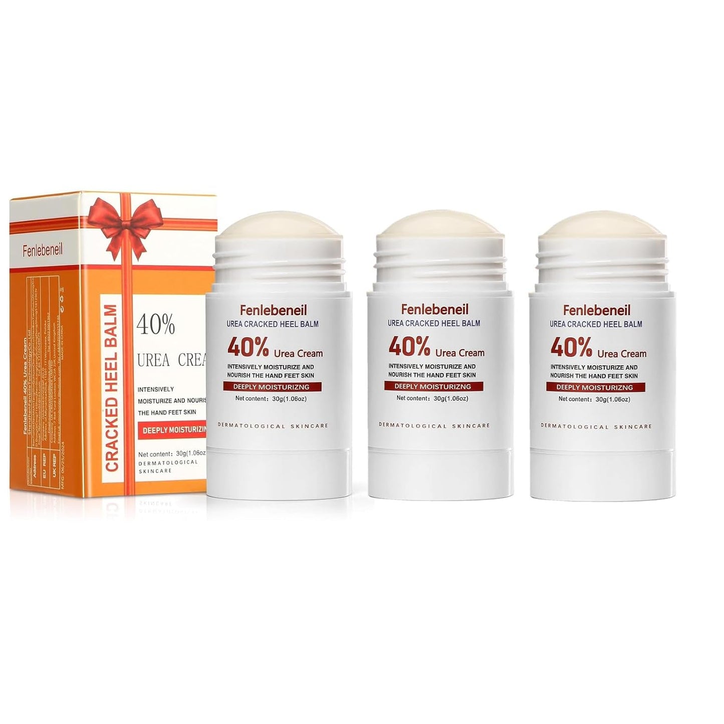 40% Urea Cream Cracked Heel Balm with 40% for Dry, Cracked, Heals Feet Hand Moisturizing Lotion 40 Percent Urea Lotion for Feet Maximum Strength 3Pack