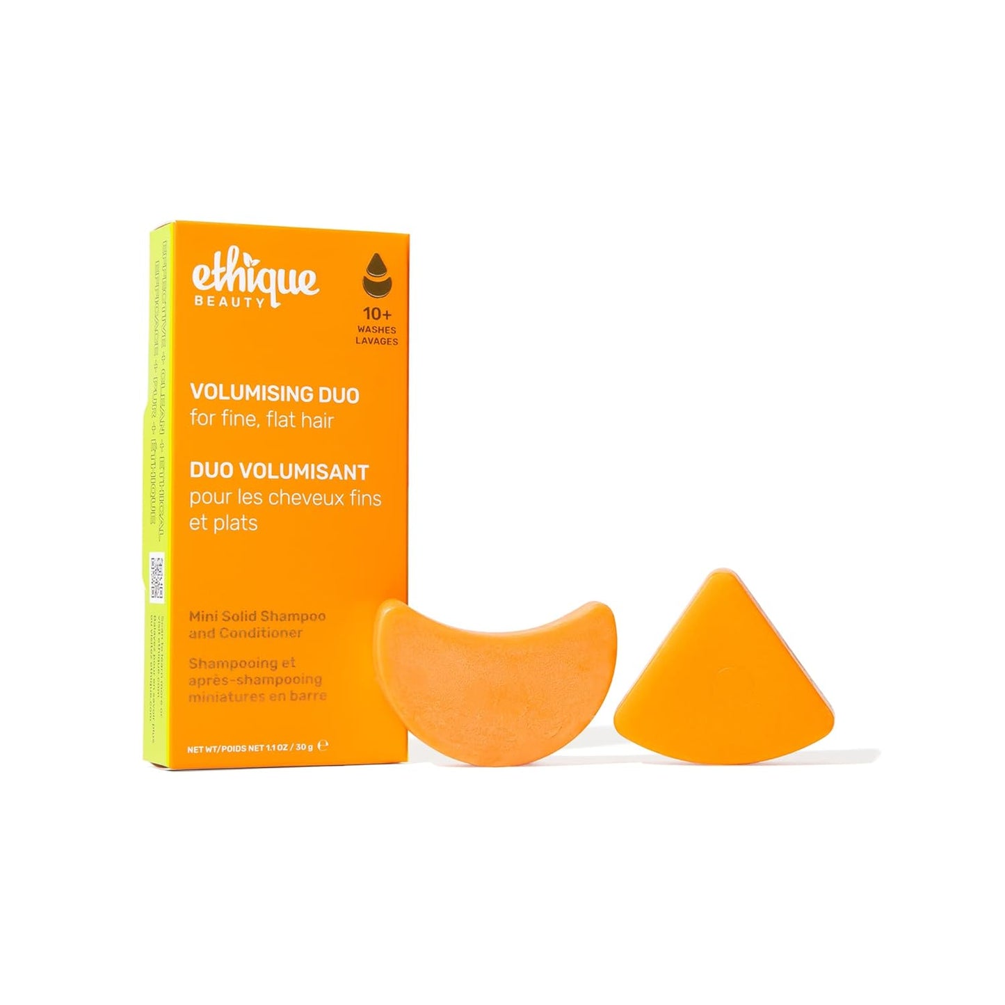 Ethique Beauty Mini Sampler Solid Shampoo & Conditioner Bar Set - Volumizing Shampoo & Conditioner with Biotin & Caffeine