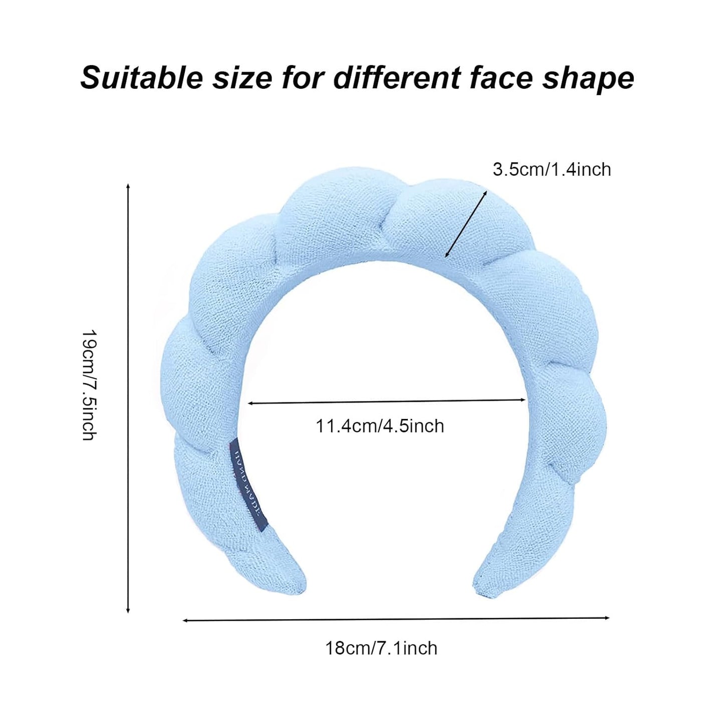 Spa Headbands for Washing Face Makeup Skin Care Headband Women Bubble Facial Beauty Headbands Puffy Shower Towel Band Hair Headband