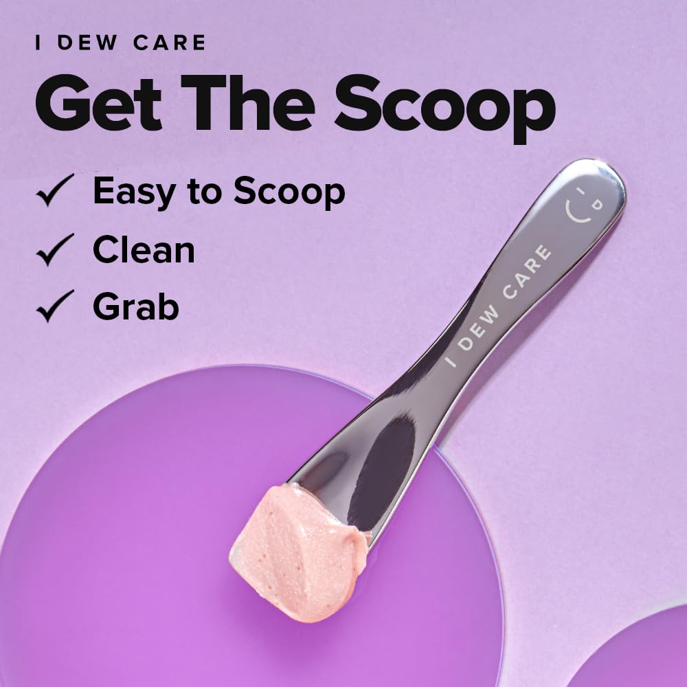 I DEW CARE Skincare Multi-functional Applicator - Get The Scoop | Stainless Steel Makeup Spatula Spoon, Beauty Mini Spoon Tool for Cream, Lip Balm, Wash-Off Masks, Mixing, Depuffing