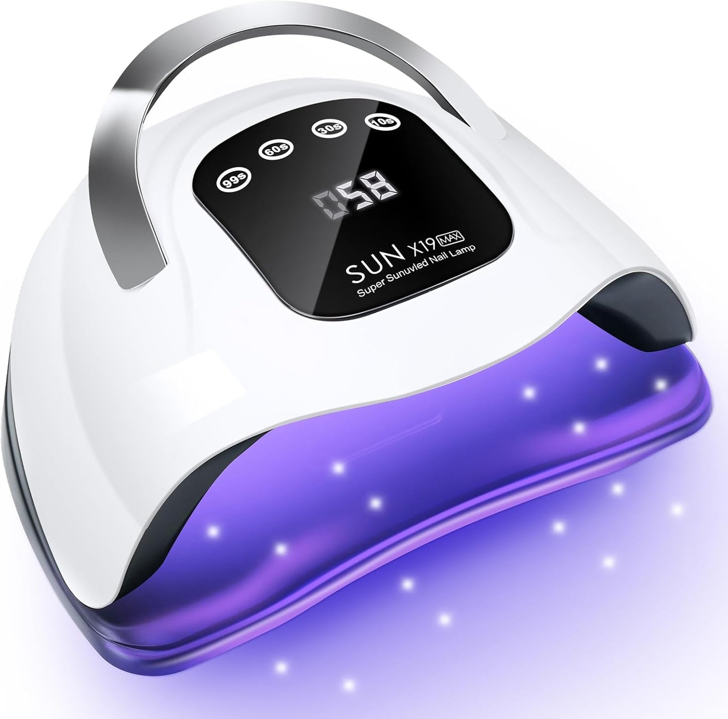 Wisdompark 320W UV LED Nail Lamp, Nail Dryer for Gel Polish with 72Pcs Lamp Beads and Automatic Sensor/4 Timer Setting Professional Nail Art Tools