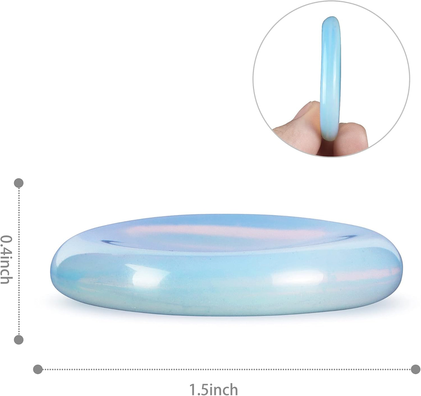 Artistone Opalite Crystal Chakra Thumb Worry Stone Carved Healing Crystals Teardrop Pocket Palm Stones for Anxiety Stress Relief Meditation Home Decor