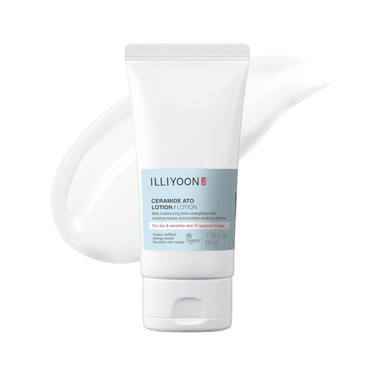 Illiyoon Ceramide Ato Lotion | Lightweight Moisturizer for Dry & Sensitive Skin, Barrier Repair for Face and Body, Mild for Babies, Vegan Certified, Korean Skincare, 2.29 fl.oz.