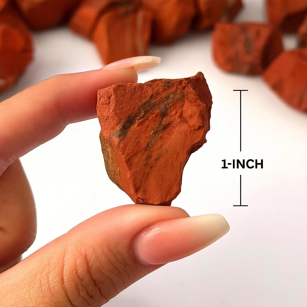 Large 1.25-2.0” Natural Red Jasper Healing Stones – Raw Gemstone for Love, Meditation, Chakra Balancing, Reiki, Crystal Grid, Energy Work, Tumbling, Wire Wrapping & Spiritual Home Décor