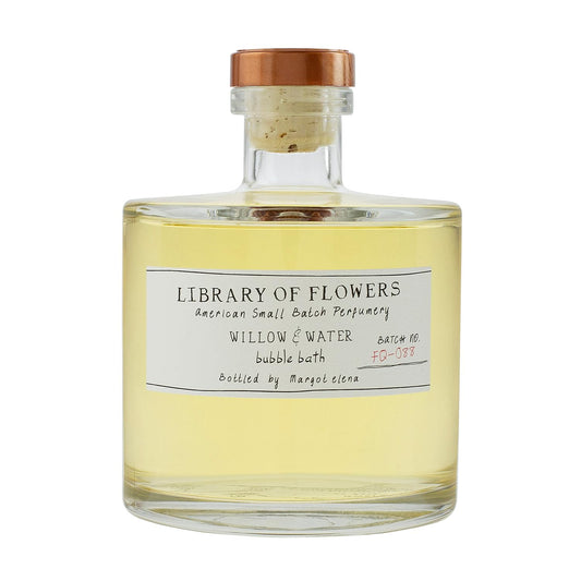 Library of Flowers Willow & Water Bubble Bath, 17 fl. oz., Cut Greens, Flowering Lotus & Watercress, Relaxing & Gentle Luxury Bubbling Soap, Hydrating & Deep Moisturizing, Cocoa Butter & Green Tea