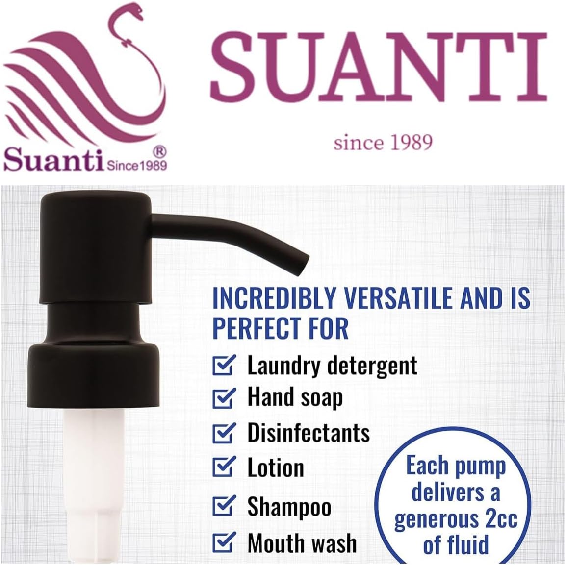 Soap Pump Replacement, Hand Soap Dispensers Pump for Bathroom, Replacement for Round 1.1in (28 mm) Neck Bottles,Rust Proof&Leak Proof for Soap Lotion Bottle Upcycling (Matte Black, 2 Pack)