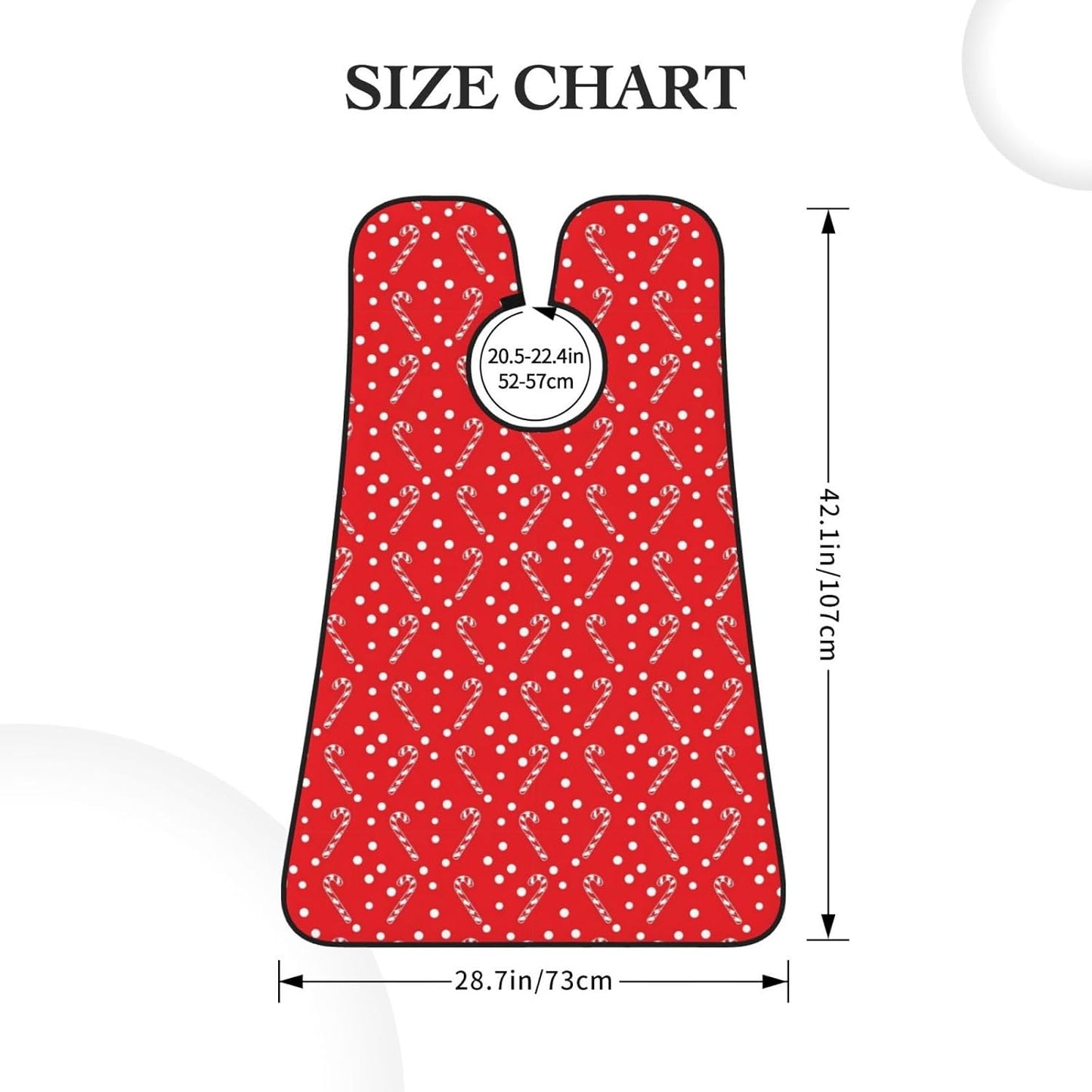 Men's Beard Maintenance Apron, Waterproof & Easy Clean, Christmas Polka Dots Candy Cane Red