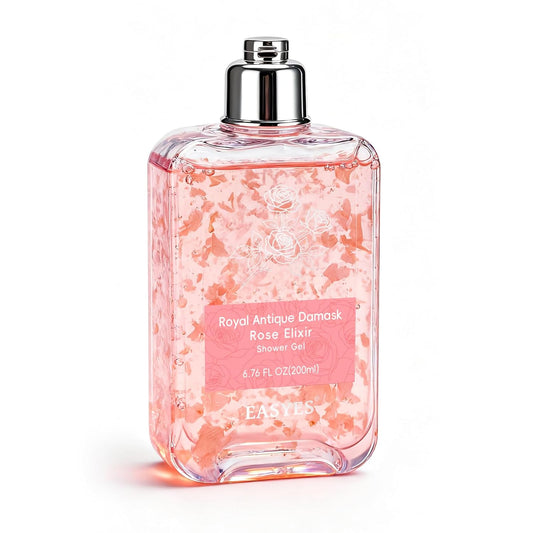 Rose Elixir Body Wash for Women – Moisturizing Shower Gel with Triple Rose Formula, Hydrating Natural Cleanser, Gentle Foaming, Multi-Oil Nourishment, 7 oz