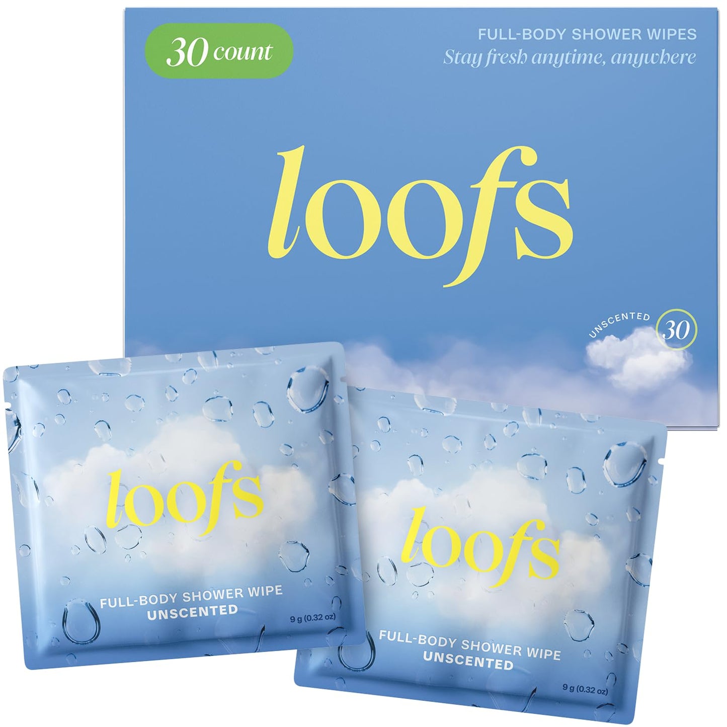 On-the-Go Body Cleansing Cloths Unscented - 30 CT Large, Biodegradable Wipes for Instant Freshness - Perfect for Travel, Post-Workout, and Quick Clean-Ups