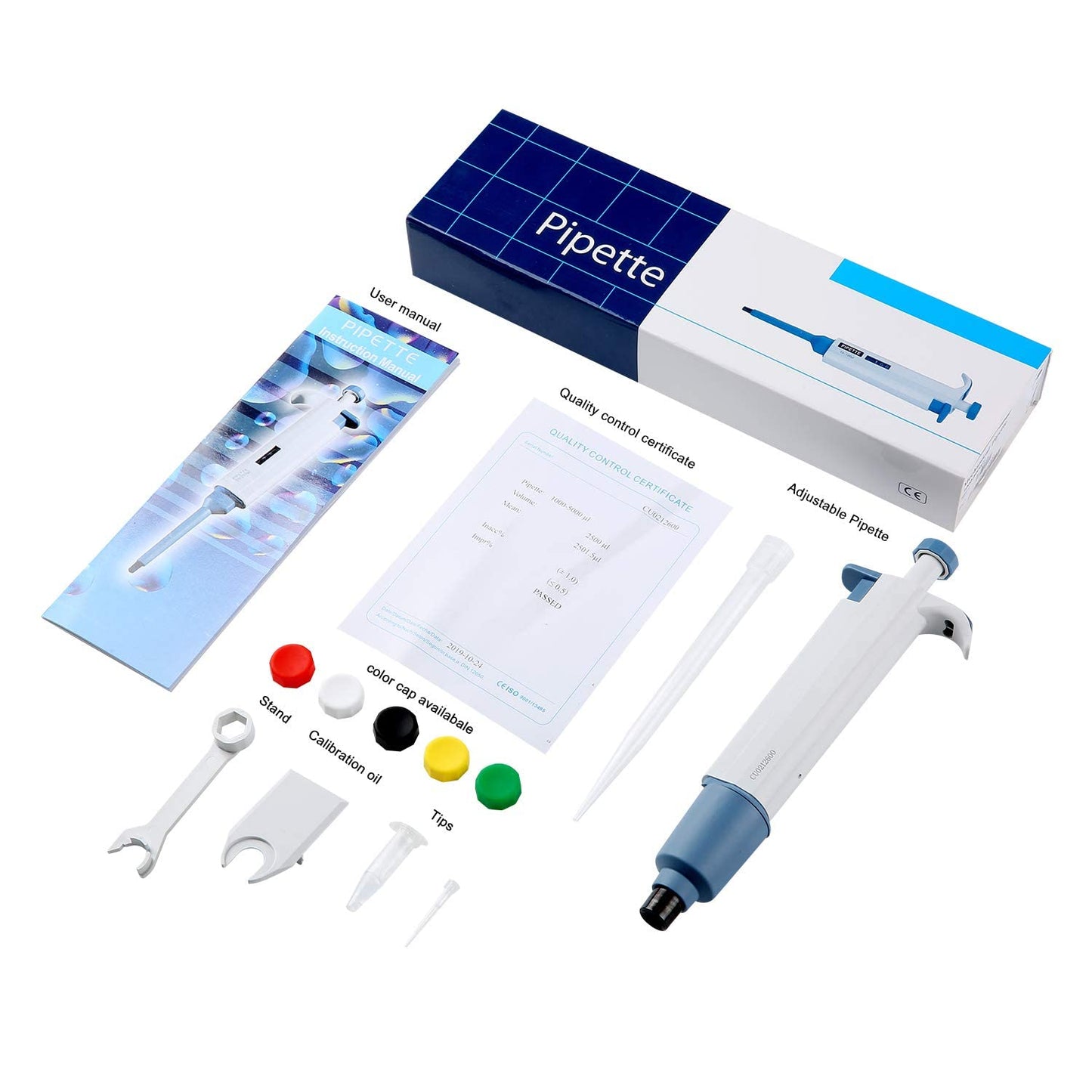 Pipettor Adjustable 1000-5000ul Single-Channel Variable Volume Micropipette High Accurate for Laboratory