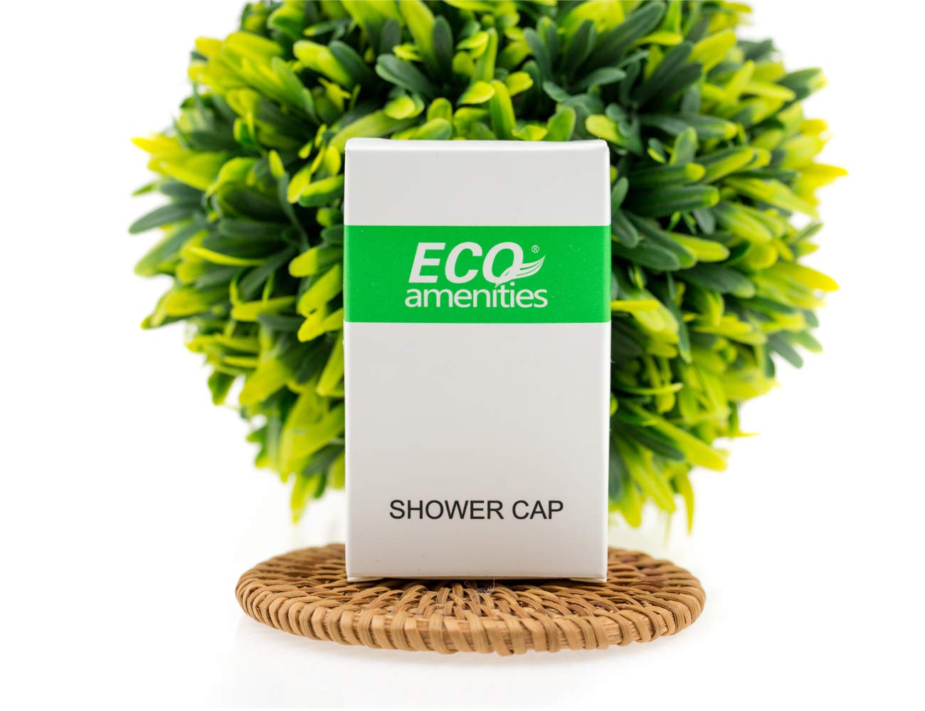 ECO Amenities Shower Cap - 100 Count, Adult - Individually Wrapped Disposable Caps for Hotel & Travel, Plastic Hair Cover, Bulk Hospitality Supplies