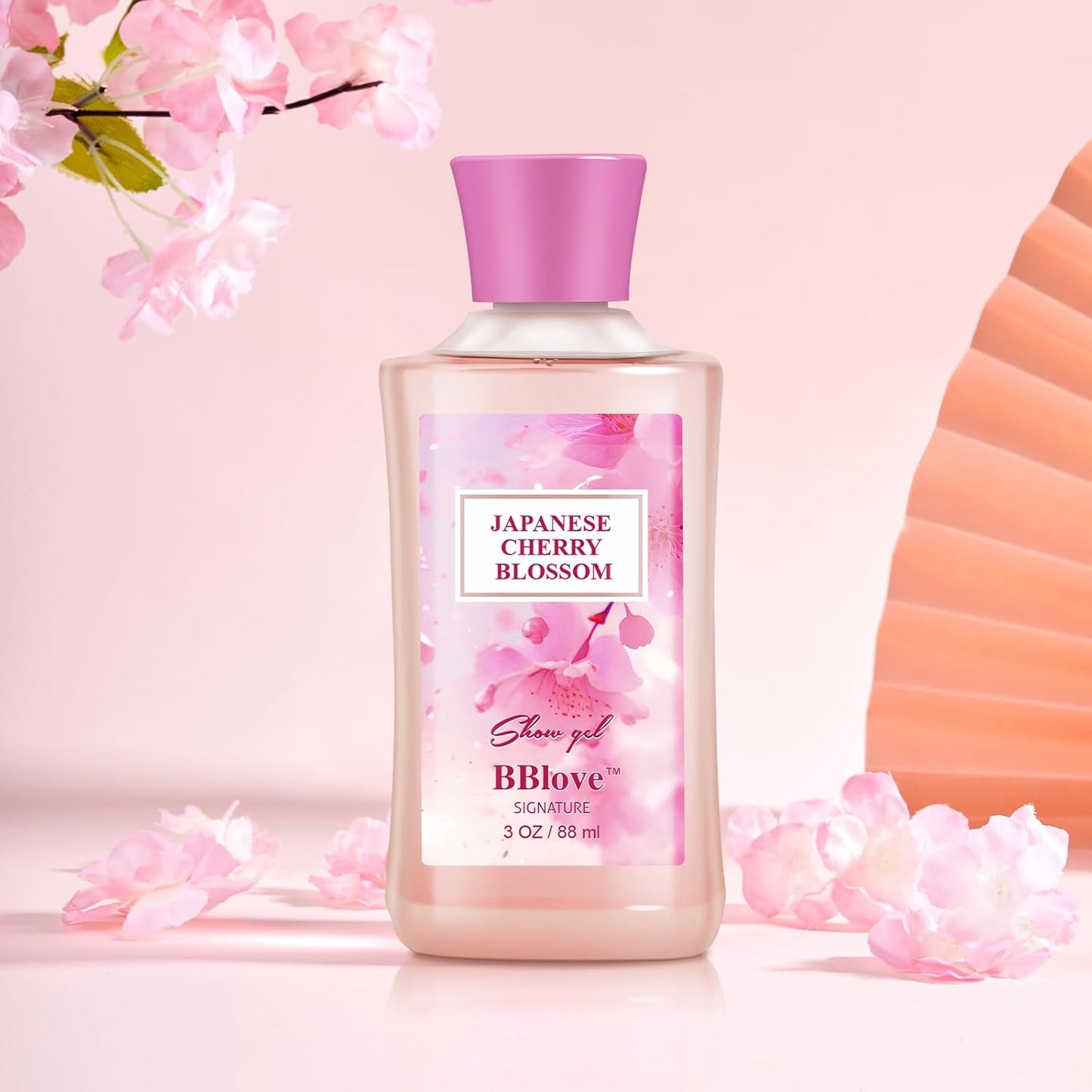 Bath and Body Gift Set for Women & Girls, Japanese Cherry Blossom, 4PCS Set for-Shower Gel, Body Lotion, Body Mist, Exfoliating Scrub, Body Care Set