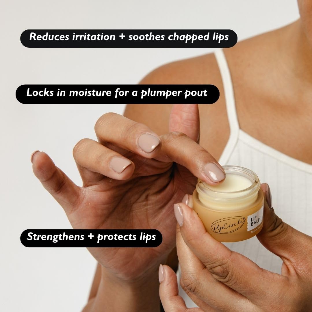 UpCircle Lip Balm with Hemp Seed Oil + Shea Butter 15ml – Hydrating + Plumping – Rosehip + Grapefruit Oil To Soothe Dry Lips - Natural, Vegan + Cruelty-Free