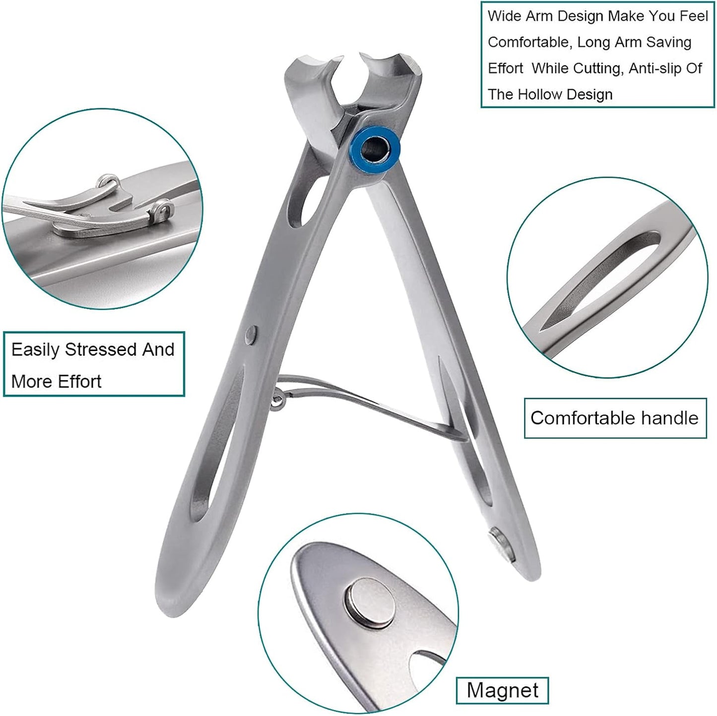 Toenail Clippers for Thick Toenails Wide Jaw Opening Ultra Sharp Toe Nail Clippers for Thick Nails for Seniors, Men, Women, Adult, Seniors, Heavy Duty Stainless Steel