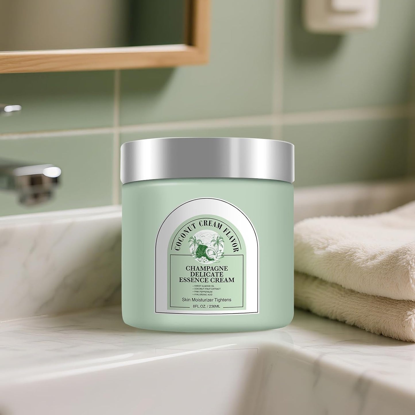 Champagne Lift Body Cream, Hydrating Lift Firming and Hydrates Dry Skin Arms & Legs (Coconut)