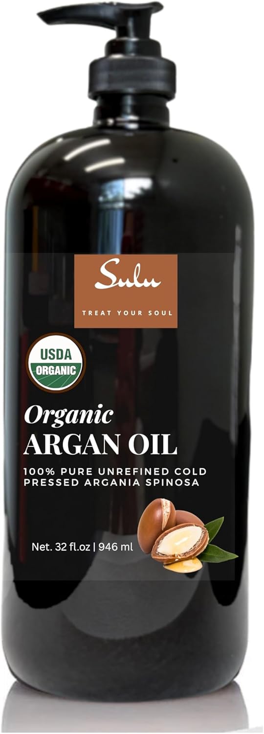 100% Pure Organic Cold Pressed Unrefined Virgin Moroccan Argan Oil (32 fl.oz)