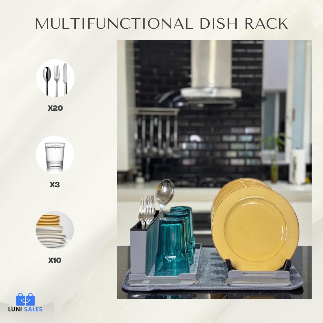 Drying Mat - Dish Mat Drying Kitchen Mat - Dish Rack Mat - Absorbent Dish Drying Mat - Drying Mat for Kitchen Counter - Dish Drying Mat - Dish Mat